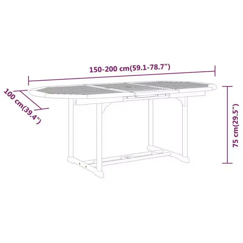 vidaXL Essgruppe für die Terrasse mit ausziehbarem Tisch und Stühlen aus massivem Eukalyptusholz