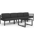 vidaXL Patio Furniture Set Outdoor Sectional Sofa Set Aluminum Anthracite