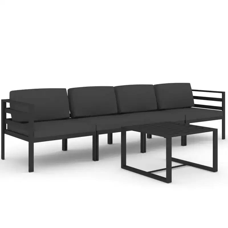 vidaXL Patio Furniture Set Outdoor Sectional Sofa Set Aluminum Anthracite
