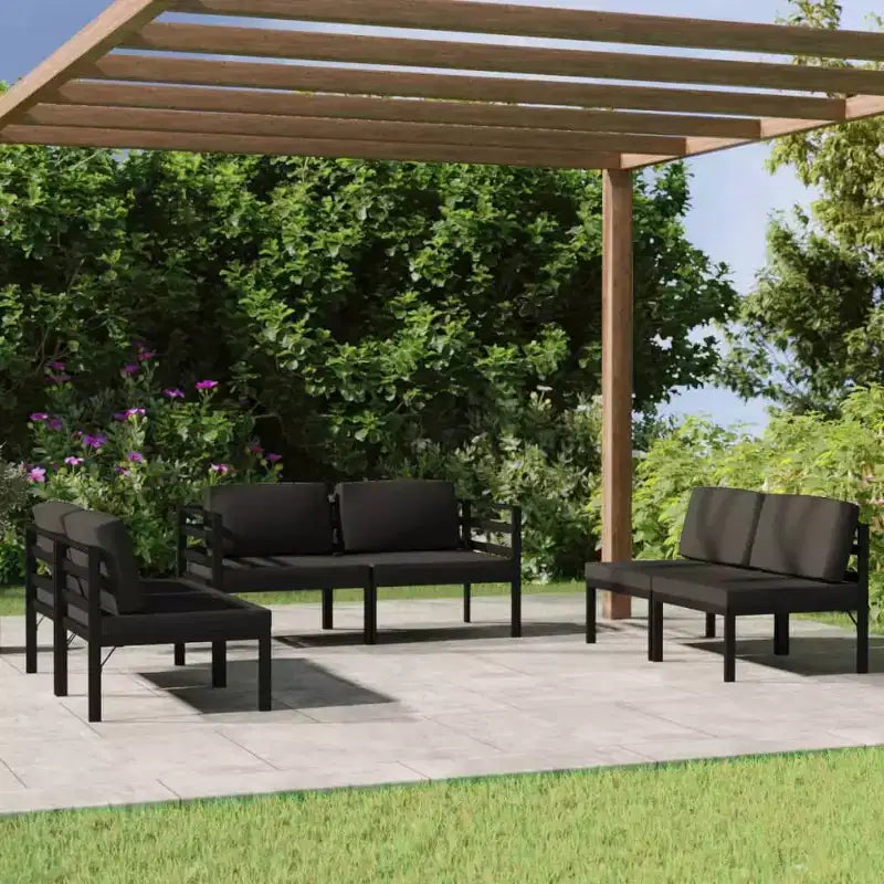 vidaXL Garten-Lounge-Set Anthrazit Aluminium Groß Modular