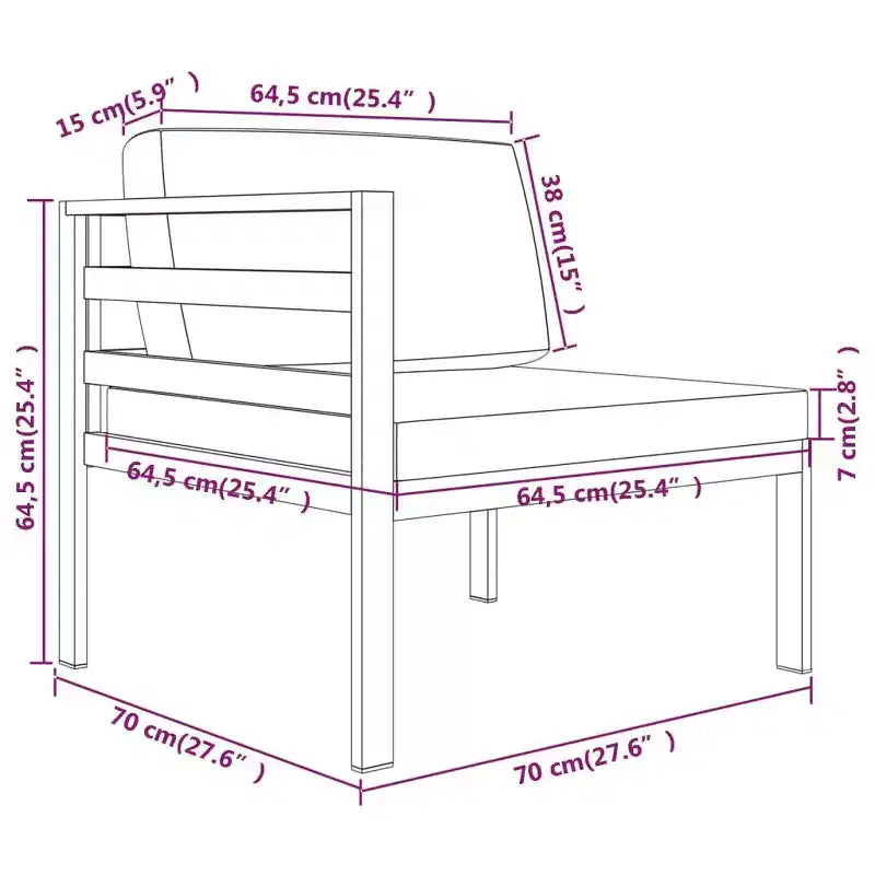 vidaXL Garten-Lounge-Set Anthrazit Aluminium Groß Modular