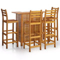 vidaXL Garden Bar Set Brown Solid Acacia wood Medium Footrest