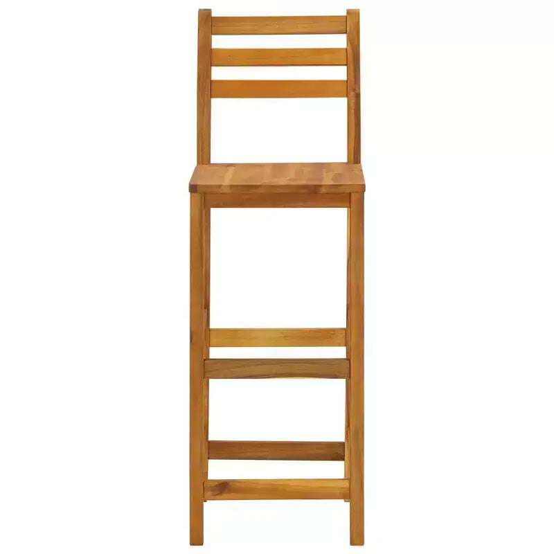 Set bar da giardino vidaXL, legno massello di acacia marrone, medio, con poggiapiedi