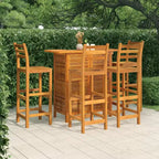 Set bar da giardino vidaXL, legno massello di acacia marrone, medio, con poggiapiedi