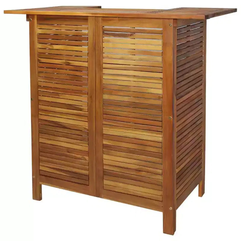 Set bar da giardino vidaXL, legno massello di acacia marrone, medio, con poggiapiedi