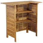 Set bar da giardino vidaXL, legno massello di acacia marrone, medio, con poggiapiedi
