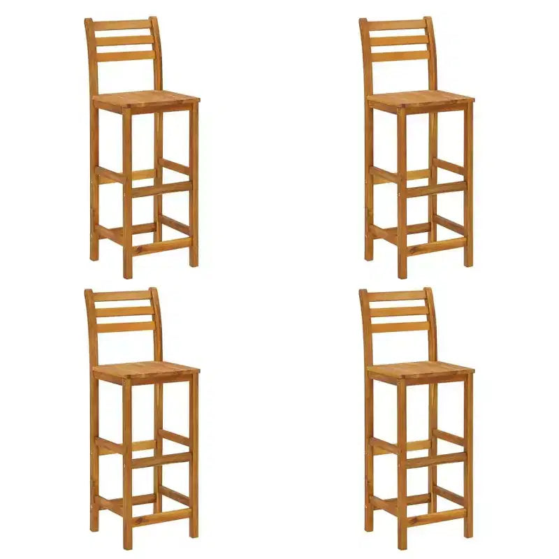 Set bar da giardino vidaXL, legno massello di acacia marrone, medio, con poggiapiedi