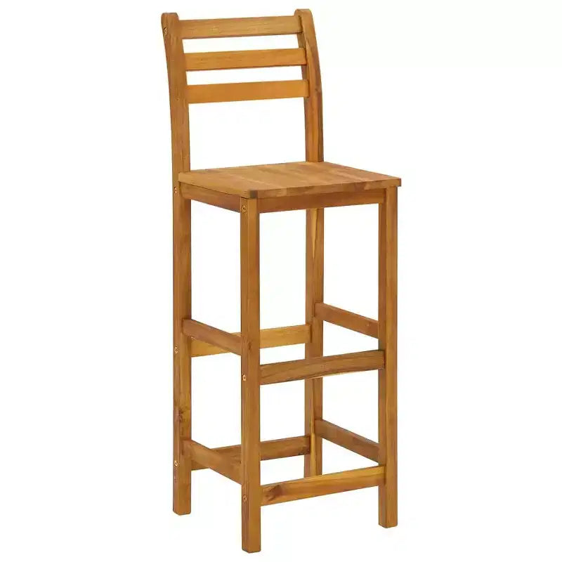 Set bar da giardino vidaXL, legno massello di acacia marrone, medio, con poggiapiedi