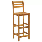 Set bar da giardino vidaXL, legno massello di acacia marrone, medio, con poggiapiedi