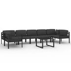 vidaXL Patio Lounge Set Outdoor Sectional Sofa Set Table Aluminum Anthracite