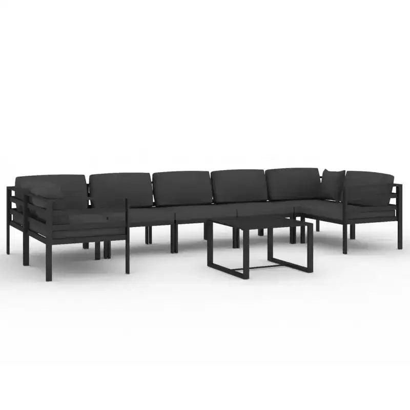vidaXL Patio Lounge Set Outdoor Sectional Sofa Set Table Aluminum Anthracite