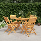 Petit ensemble de repas de jardin vidaXL en bois de teck massif, pliable