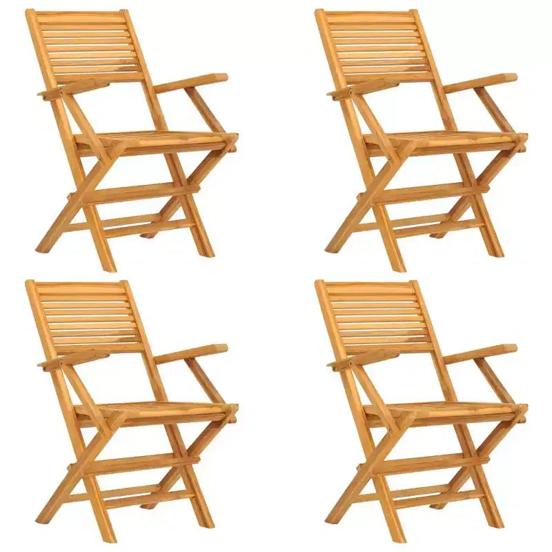 Petit ensemble de repas de jardin vidaXL en bois de teck massif, pliable