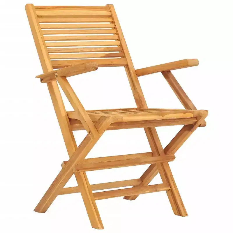 Petit ensemble de repas de jardin vidaXL en bois de teck massif, pliable