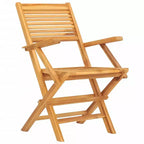 Petit ensemble de repas de jardin vidaXL en bois de teck massif, pliable