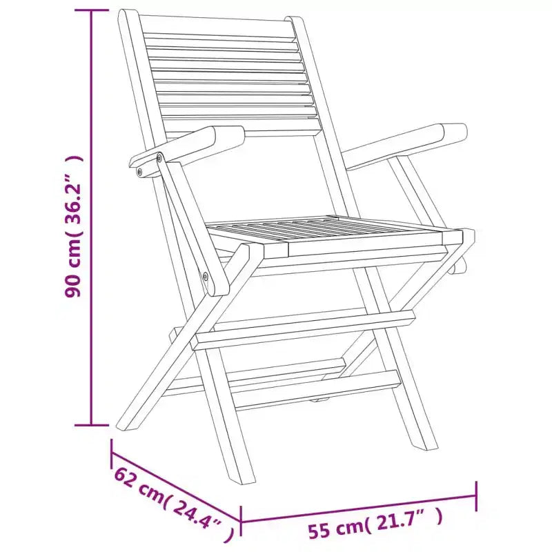Petit ensemble de repas de jardin vidaXL en bois de teck massif, pliable