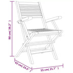 Petit ensemble de repas de jardin vidaXL en bois de teck massif, pliable