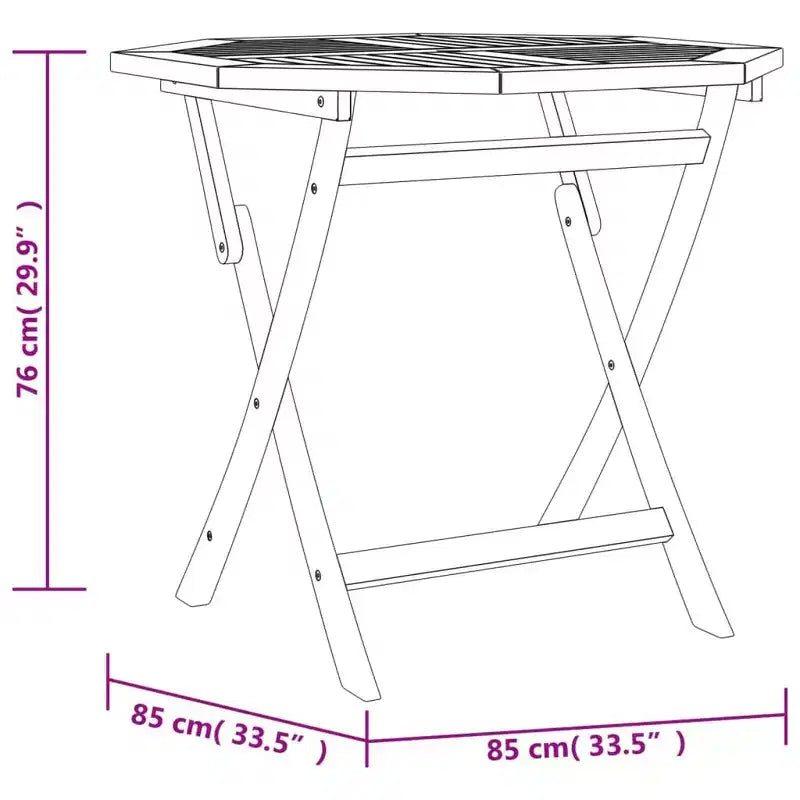Petit ensemble de repas de jardin vidaXL en bois de teck massif, pliable