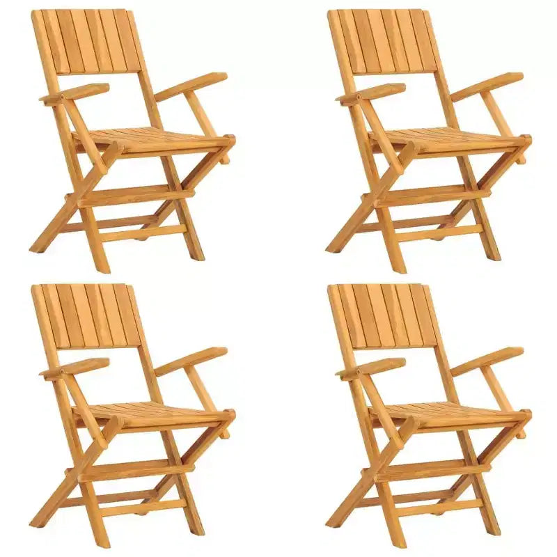 Ensemble de salle à manger de jardin vidaXL en teck naturel massif, pliable