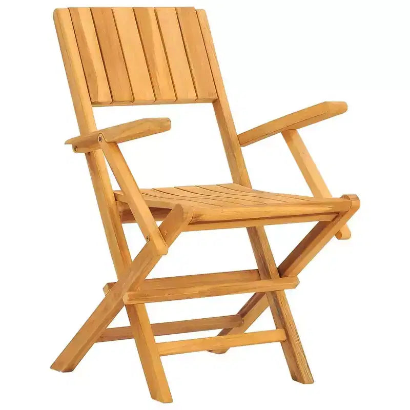 Ensemble de salle à manger de jardin vidaXL en teck naturel massif, pliable