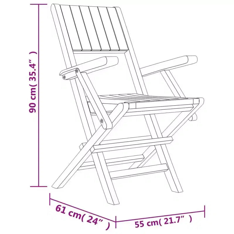 Ensemble de salle à manger de jardin vidaXL en teck naturel massif, pliable