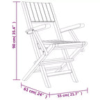 Ensemble de salle à manger de jardin vidaXL en teck naturel massif, pliable