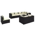 vidaXL Garden Lounge Set Black and Cream