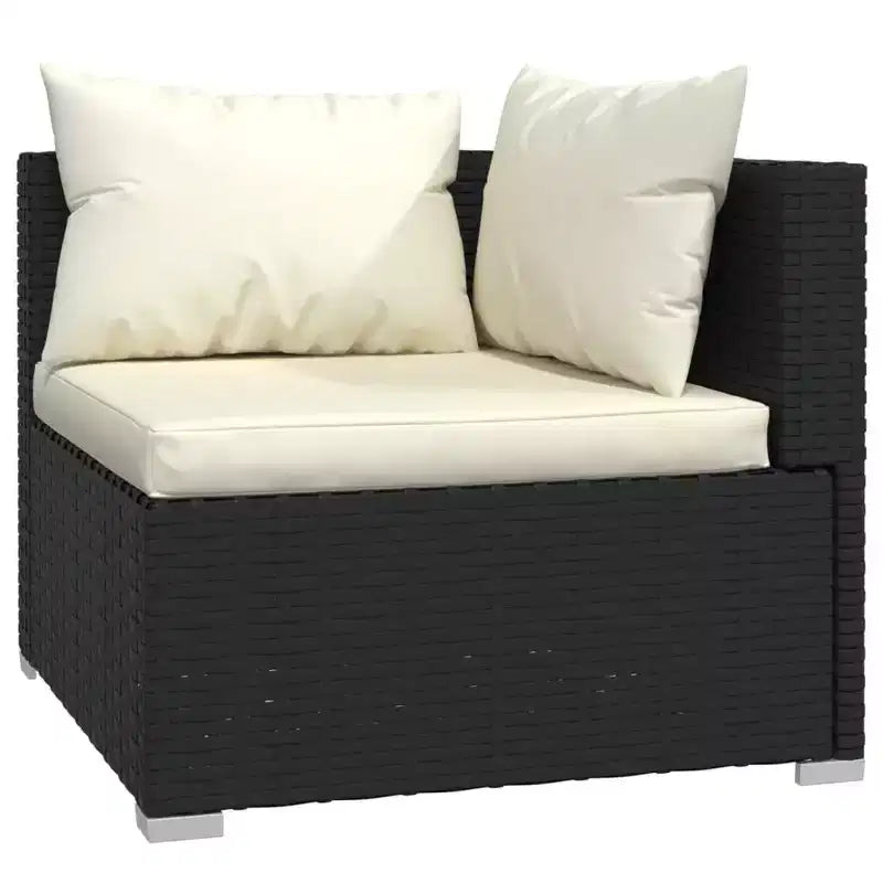 vidaXL Garten-Lounge-Set, Schwarz und Creme