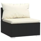 vidaXL Garten-Lounge-Set, Schwarz und Creme