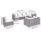 vidaXL Garten-Lounge-Set, Schwarz und Creme