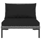 Ensemble de salon de jardin vidaXL – 9 pièces en polyrotin avec coussins gris foncé – cadre robuste en acier thermolaqué – style moderne