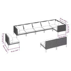 Ensemble de salon de jardin vidaXL – 9 pièces en polyrotin avec coussins gris foncé – cadre robuste en acier thermolaqué – style moderne