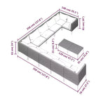 vidaXL kültéri teraszpihenő-szett sarokkanapéval és asztallal, sötétszürke polirattan