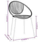 vidaXL étkezőgarnitúra, fekete porszórt acél, üveg, PVC-rattan, közepes