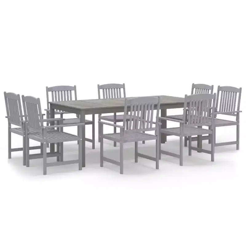 vidaXL Patio Dining Set Table and Chair Furniture Set Solid Wood Acacia Gray