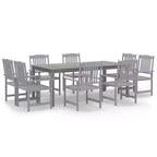 vidaXL Patio Dining Set Table and Chair Furniture Set Solid Wood Acacia Gray