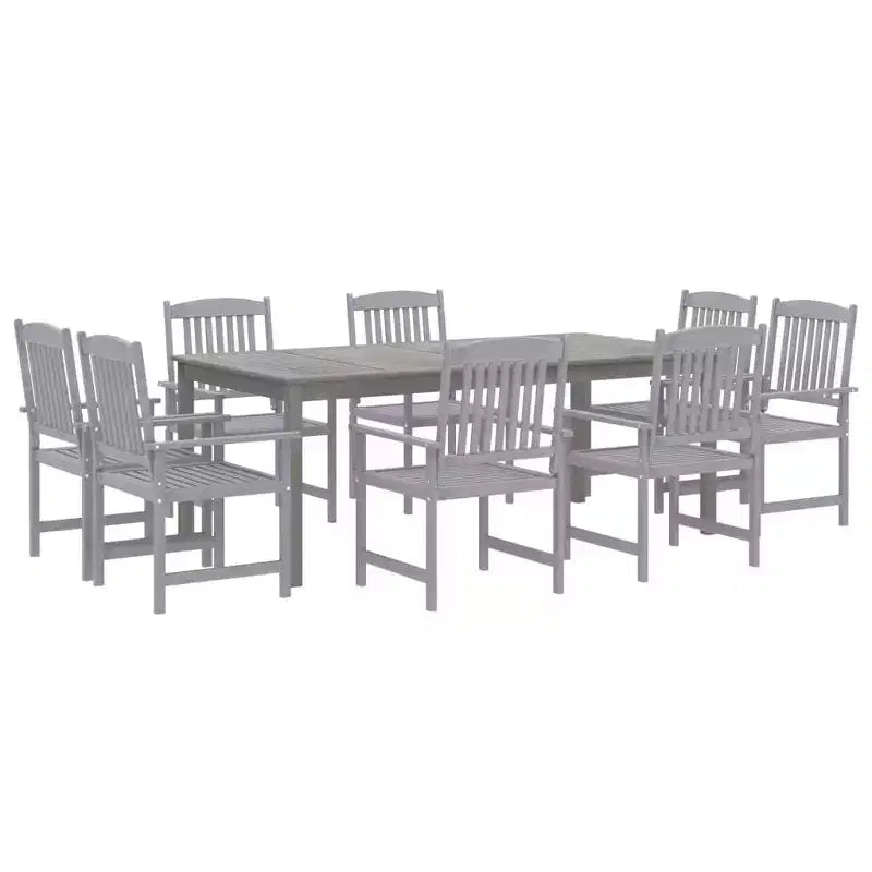 Set da pranzo da giardino vidaXL con tavolo e sedie, mobili in legno massello di acacia grigio