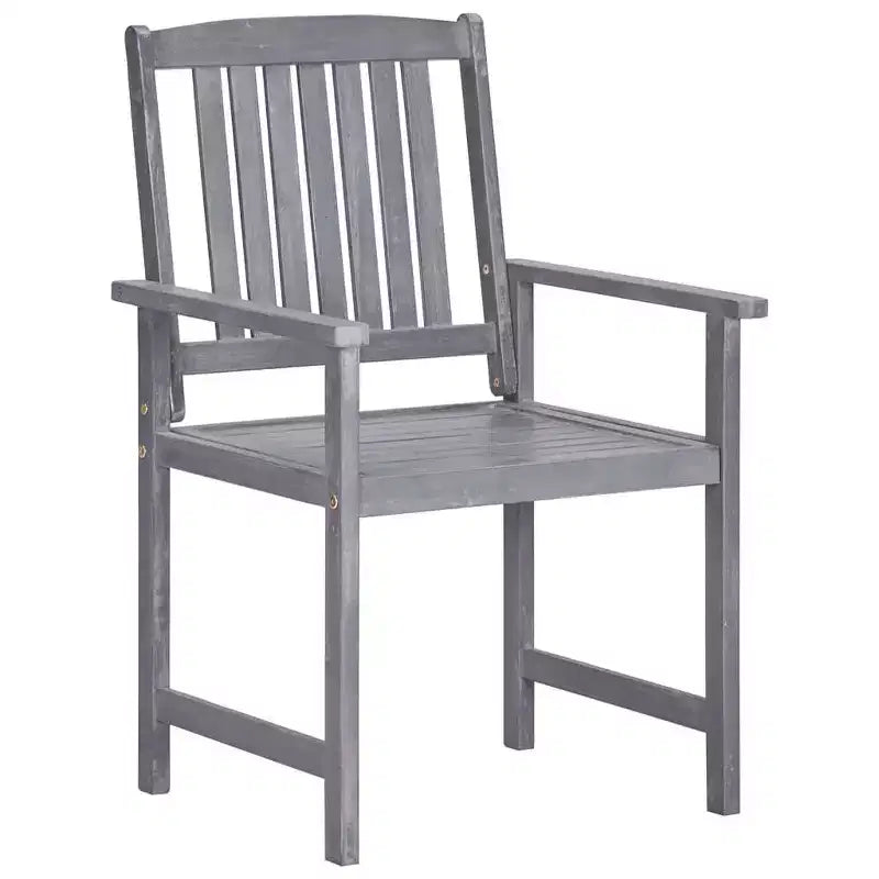 Set da pranzo da giardino vidaXL con tavolo e sedie, mobili in legno massello di acacia grigio