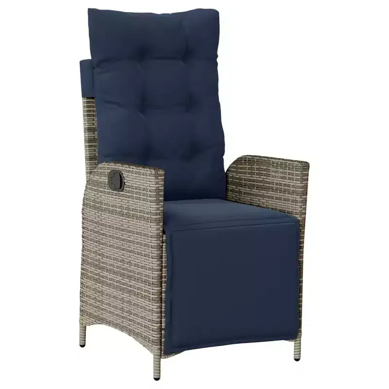 Set da pranzo da giardino vidaXL da 7 pezzi con cuscini, polirattan grigio