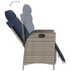 Set da pranzo da giardino vidaXL da 7 pezzi con cuscini, polirattan grigio