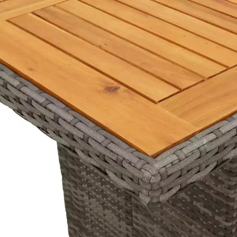 Set da pranzo da giardino vidaXL da 7 pezzi con cuscini, polirattan grigio