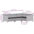 vidaXL 7-teiliges Garten-Lounge-Set mit Sitzkissen, grauer Poly-Rattan