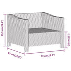 vidaXL 7-teiliges Garten-Lounge-Set mit Sitzkissen, grauer Poly-Rattan