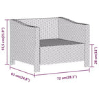 vidaXL Set da salotto da patio da 6 pezzi con cuscini, polirattan grigio