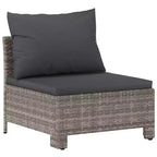vidaXL Set da salotto da patio da 6 pezzi con cuscini, polirattan grigio