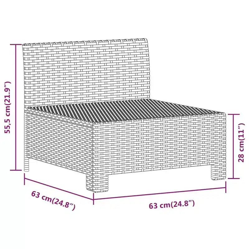 vidaXL Set da salotto da patio da 6 pezzi con cuscini, polirattan grigio