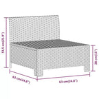 vidaXL Set da salotto da patio da 6 pezzi con cuscini, polirattan grigio