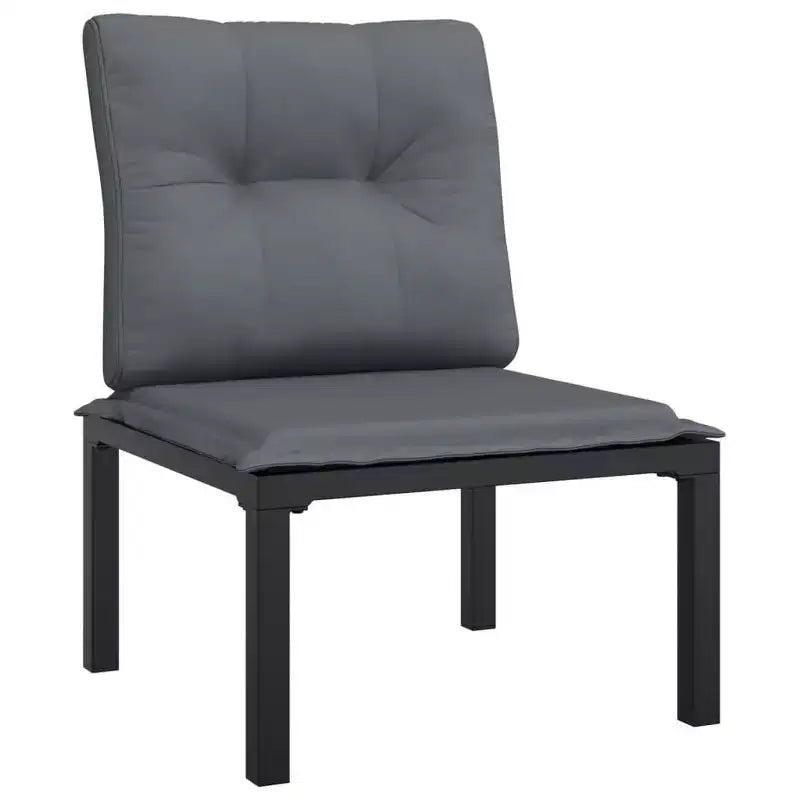 Ensemble de salon de jardin vidaXL pour terrasse, canapé pour jardin ou pelouse, polyrotin noir et gris, mobilier d’extérieur modulaire