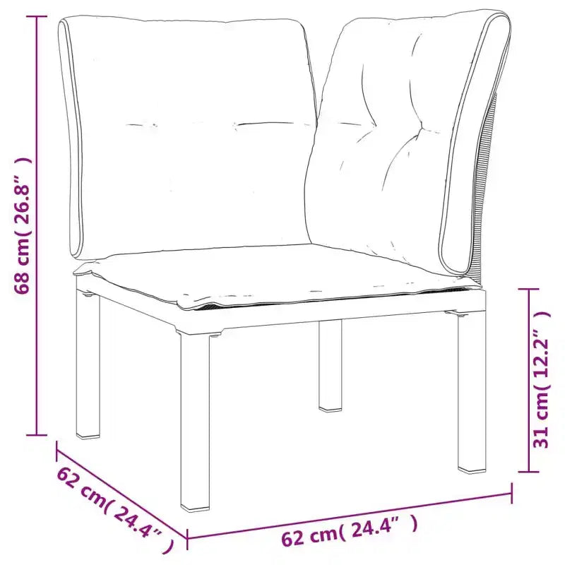Ensemble de salon de jardin vidaXL, mobilier d’extérieur en polyrotin noir et gris