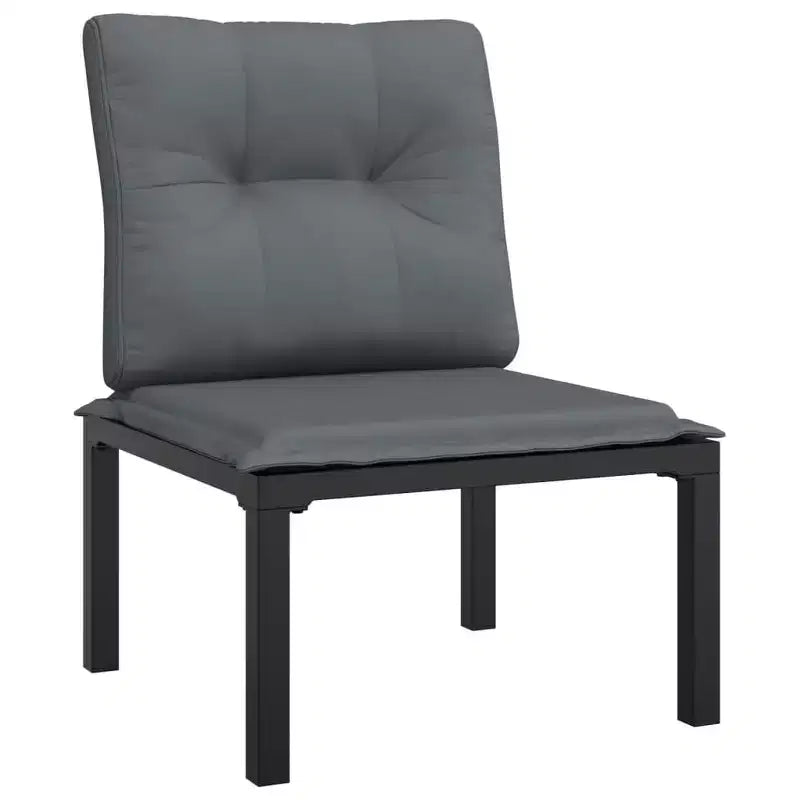 Ensemble de salon de jardin vidaXL, mobilier d’extérieur en polyrotin noir et gris